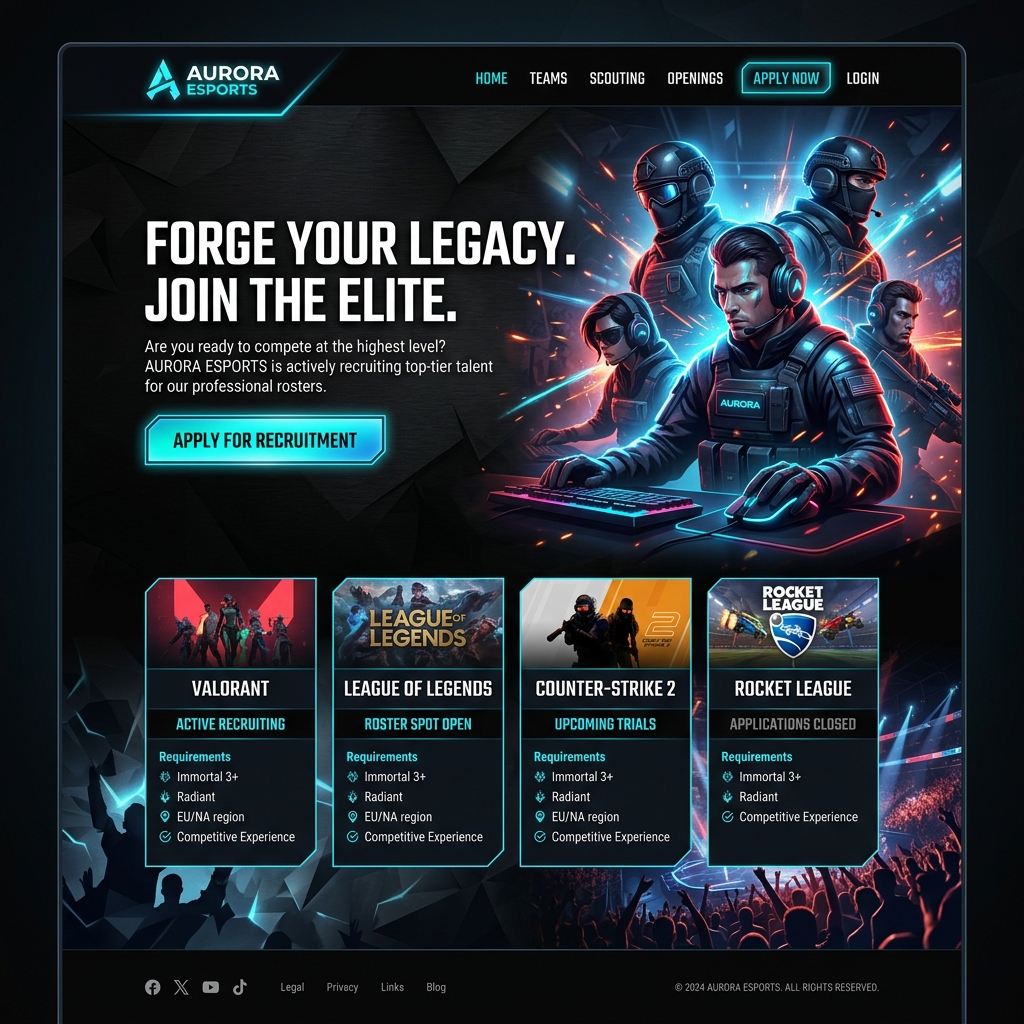 CS:GO Recruitment Landing Page
